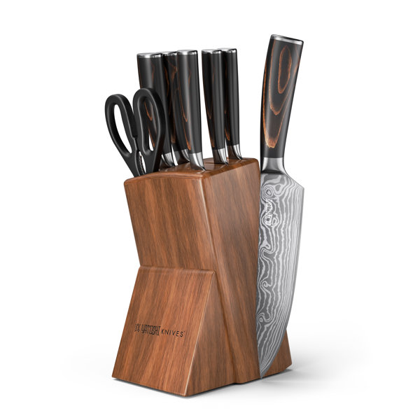Yatoshi Knives Yatoshi Knife Block Set Pro Kitchen Knife Set Ultra